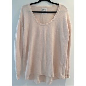 One Teaspoon Light Pink Oversized Sweater